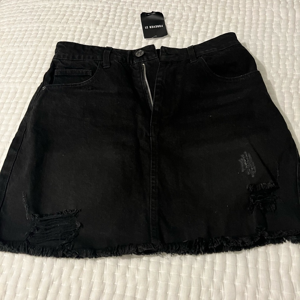 Black Denim Skirt NWT